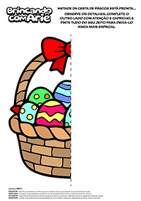 Desenhe e Complete - Cesta de Ovos